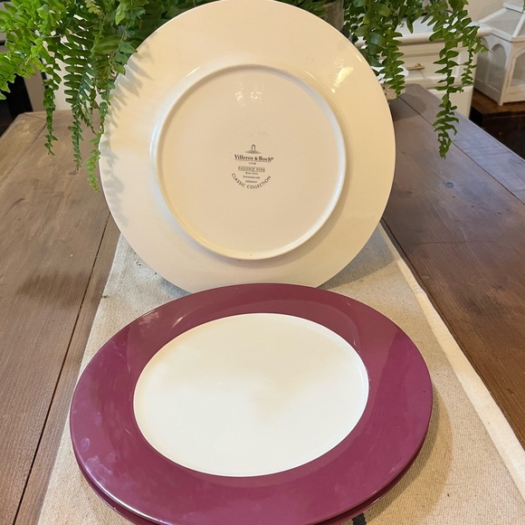 Set of 4 Villeroy & Boch Paeony Pink White Dinner Plates New w/out Tags - Picture 3 of 4